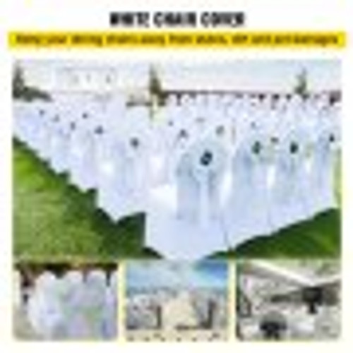 Universal 100 Pcs Polyester Spandex Wedding Chair Covers Arched Front White