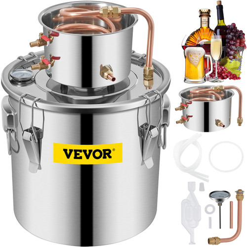 YUEWO Still 30L 7.9 Gal Water Alcohol Distiller 304 Stainless Steel Wine  Making Kit Home Brew with Thermometer for Liquor/Whiskey/Brandy/Essential  Oil