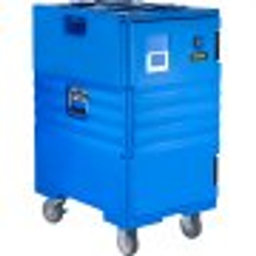 Insulated Food Pan Carrier, 109 Qt Hot Box for Catering, LLDPE Food Box Carrier w/Double Buckles, Front Loading Food Warmer w/Handles, End Loader w/Wheels for Restaurant, Canteen, etc. Blue