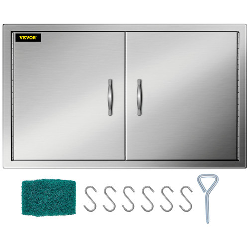 BBQ Access Door 39W x 26H Inch, Double BBQ Door Stainless Steel, Outdoor Kitchen Doors for BBQ Island, Grill Station, Outside Cabinet BBQ Access Door 39W x 26H Inch, Double BBQ Door Stainless Steel, Outdoor Kitchen Doors for BBQ Island, Grill Station, Outside Cabinet
