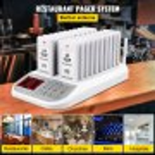 Restaurant Pager System 20 Coasters Max 98 Nursery Pager Wireless Paging Queuing Calling System 350-500m with Vibration, Flashing and Buzzer for Social Distance Food Truck Hotels Cafes