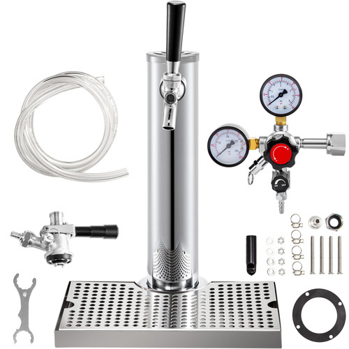 Kegerator Tower Kit, Single Tap Beer Conversion Kit, No Tank Keg Conversion Kit, Stainless Steel Keg Tower, Deluxe Kegarator Beer Conversion With