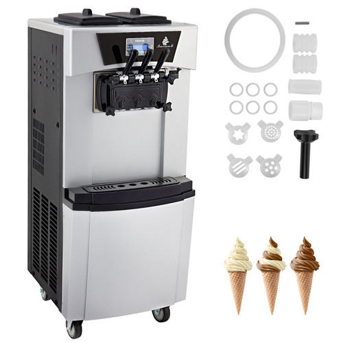 VEVOR 110V Frozen Yogurt Blending Machine 750W, Yogurt Milkshake Ice Cream Mixing Machine 304 Stainless Steel Construction, Professional Commercial