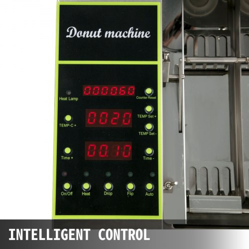 110V Commercial Automatic Donut Making Machine, 4 Rows Auto Doughnut Maker with 5.5L Hopper, Adjustable Thickness Fryer, Intelligent Control Panel, 304 Stainless Steel, Silver