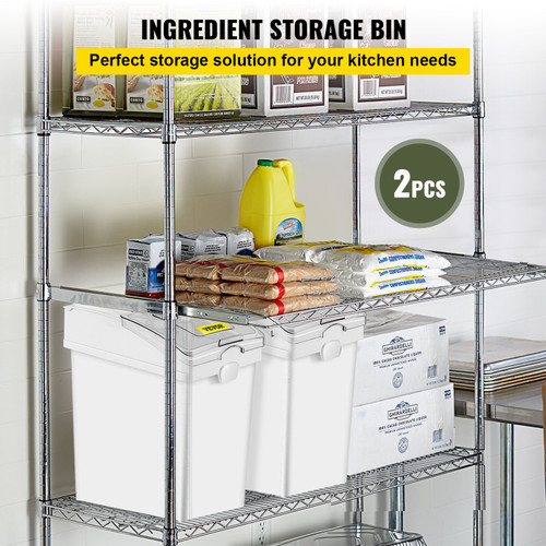 VEVOR Ingredient Storage Bin 11.4+5.8+3.4 Gal. Capacity Shelf-storage  Ingredient Bin 500 Cup Flour Bins with Wheels, White SLMT50L25L15LQ70CV0 -  The Home Depot