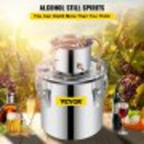 Alcohol Still 5 Gal 21L Stainless Steel Water Alcohol Distiller Copper Tube Home Brewing Kit Build-in Thermometer for DIY Whisky Wine Brandy Alcohol Still 5 Gal 21L Stainless Steel Water Alcohol Distiller Copper Tube Home Brewing Kit Build-in Thermometer for DIY Whisky Wine Brandy