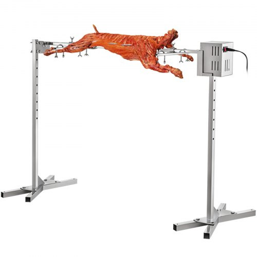 46'' Electric BBQ Rotisserie Grill Kit?Max Capacity 90 LB ,Automatic 32W Motor and Height Adjustable Stainless Steel Roaster Stand for Pig Rotisserie Hog Lamb Outdoor Party Campfire Barbecue