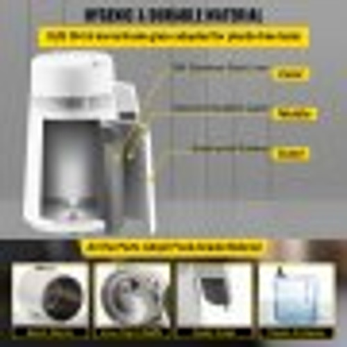 Water Distiller, 1.1 Gal Distilled Water Maker, 4L Pure Water Distiller w/Dual Temperature Display, 750W Countertop Water Distiller, Distilled Water Machine for Home w/Plastic Container White Water Distiller, 1.1 Gal Distilled Water Maker, 4L Pure Water Distiller w/Dual Temperature Display, 750W Countertop Water Distiller, Distilled Water Machine for Home w/Plastic Container White