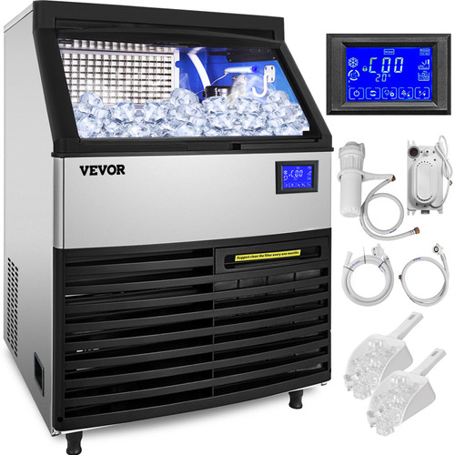 Commercial Ice Maker Machine, 265LBS/24H ETL Approved Ice Machine Under Counter Ice Maker Machine with SECOP Compressor,77LBS Storage,Electric Water Drain Pump,Water Filter, 2 Scoops Included Commercial Ice Maker Machine, 265LBS/24H ETL Approved Ice Machine Under Counter Ice Maker Machine with SECOP Compressor,77LBS Storage,Electric Water Drain Pump,Water Filter, 2 Scoops Included