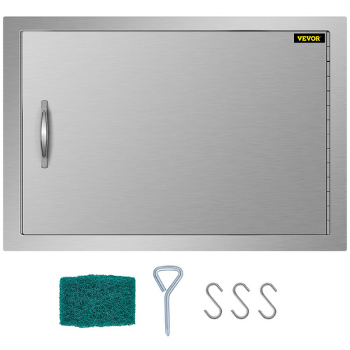 BBQ Access Door 24W x 17H Inch, Horizontal Single BBQ Door Stainless Steel, Outdoor Kitchen Doors for BBQ Island, Grill Station, Outside Cabinet