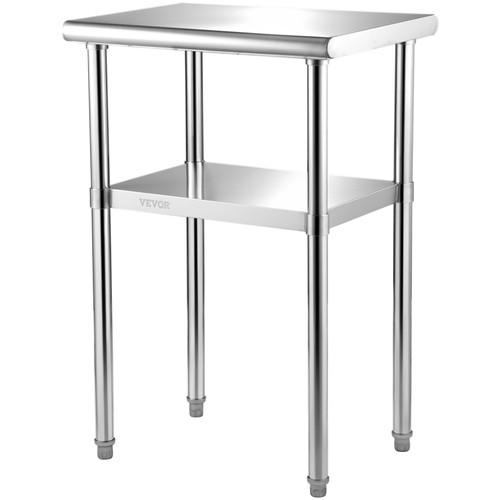 Stainless Steel Prep Table, 24 x 18 x 36 Inch, 600lbs Load Capacity Heavy Duty Metal Worktable with Adjustable Undershelf & Feet, Commercial Workstation for Kitchen Restaurant Garage Backyard Stainless Steel Prep Table, 24 x 18 x 36 Inch, 600lbs Load Capacity Heavy Duty Metal Worktable with Adjustable Undershelf & Feet, Commercial Workstation for Kitchen Restaurant Garage Backyard