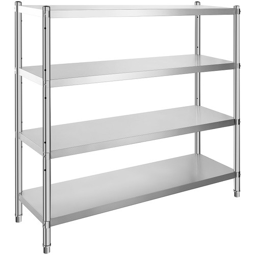 Storage Shelf, 4-Tier Stainless Steel Shelving, Storage Shelving Unit, 70.9 x 17.7 x 59.1 Inch Heavy Duty Storage Rack Shelving, 1320 Lbs Total Capacity with Adjustable Height Storage Shelf, 4-Tier Stainless Steel Shelving, Storage Shelving Unit, 70.9 x 17.7 x 59.1 Inch Heavy Duty Storage Rack Shelving, 1320 Lbs Total Capacity with Adjustable Height