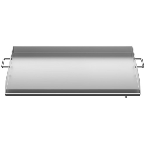 VEVOR 17 x 13 Stainless Steel Flat Top Griddle, Charcoal/Gas Grill with 2  Handles, Drain Hole 