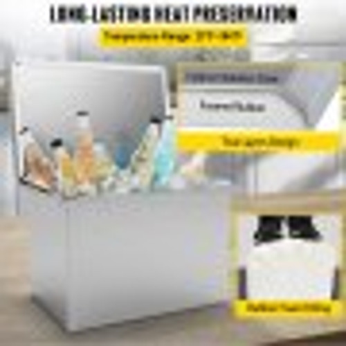 Drop in Ice Chest 28''L x 18''W x 17''H Drop in Cooler Stainless Steel with Hinged Cover Bar Ice Bin 87.2 qt Drain-pipe and Drain Plug Included for Cold Wine Beer Drop in Ice Chest 28''L x 18''W x 17''H Drop in Cooler Stainless Steel with Hinged Cover Bar Ice Bin 87.2 qt Drain-pipe and Drain Plug Included for Cold Wine Beer