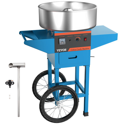 Cotton Candy Machine with Cart Commercial Floss Maker Perfect for Family and Various Party, 19.7 Inch, Blue Cotton Candy Machine with Cart Commercial Floss Maker Perfect for Family and Various Party, 19.7 Inch, Blue