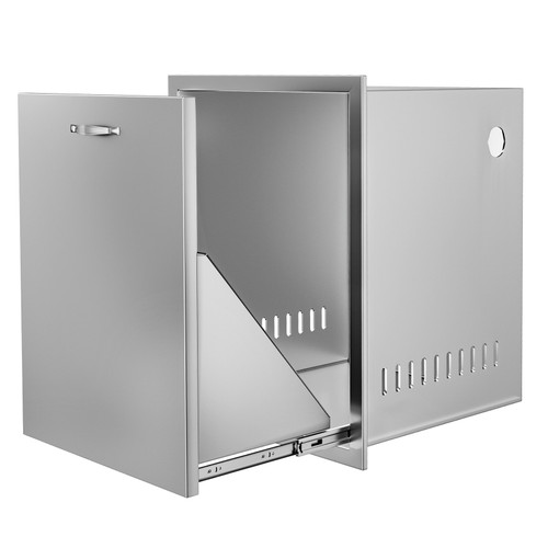 Outdoor Kitchen Propane Tank Drawer 16Wx22Hx16D Inch Stainless Steel Pull Out Trash Drawer with Handle for Outdoor Kitchen BBQ Island