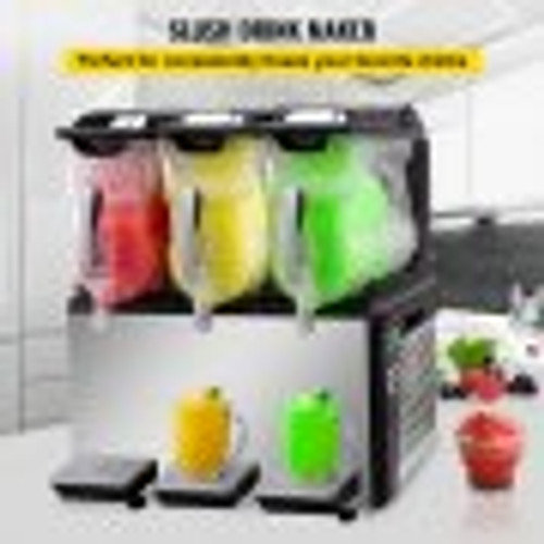 110V Slushy Machine 30L Triple Bowl Margarita Frozen Drink Maker 800W Automatic Clean Day and Night Modes for Supermarkets Cafes Restaurants Snack Bars Commercial Use 110V Slushy Machine 30L Triple Bowl Margarita Frozen Drink Maker 800W Automatic Clean Day and Night Modes for Supermarkets Cafes Restaurants Snack Bars Commercial Use
