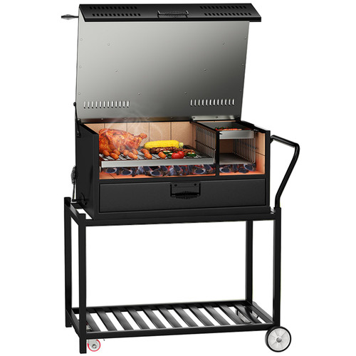 40" Heavy Duty Charcoal Grill Outdoor Mobile BBQ Grill 547sq.in. Cook Area