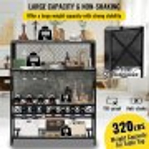 Wine Rack Home Bar Table, Industrial Liquor Storage Cabinets with Glass Holder, Bakers Rack Freestanding with Large Capacity for Home Kitchen Dining Room, Hold 12 Bottles of Wine (Gray) Wine Rack Home Bar Table, Industrial Liquor Storage Cabinets with Glass Holder, Bakers Rack Freestanding with Large Capacity for Home Kitchen Dining Room, Hold 12 Bottles of Wine (Gray)