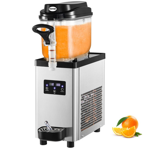 Commercial Slushy Machine, 6L/1.6 Gallons 25 Cups Single-Bowl, 300W 110V, Stainless Steel Margarita Smoothie Frozen Drink Maker, Slushie Machine for Supermarkets Cafes Restaurants Bars Home Use