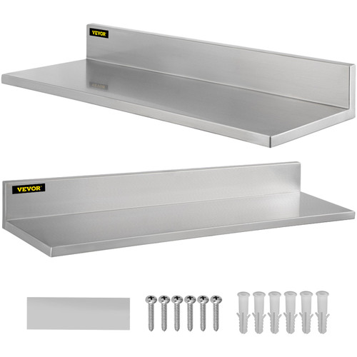 Stainless Steel Wall Shelf Commercial Kitchen Shelf 8.6'' x 16'' 2pcs Home