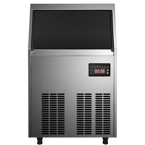 110V Commercial ice Maker Machine 90-100LBS/24H Stainless Steel Under Counter Ice Machine with 33LBS Bin for Home Bar, Electric Water Drain