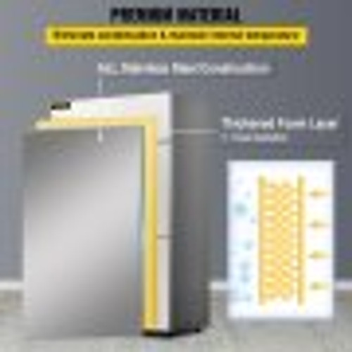 Commercial Refrigerator, 27.5 Cu.Ft Upright Refrigerator, 48" Side by Side Freezer, Stainless Steel Merchandiser Refrigerators with Dual Temperature Control, Business Food Fridge for Kitchen Restaurant, 4 Door Commercial Refrigerator, 27.5 Cu.Ft Upright Refrigerator, 48" Side by Side Freezer, Stainless Steel Merchandiser Refrigerators with Dual Temperature Control, Business Food Fridge for Kitchen Restaurant, 4 Door
