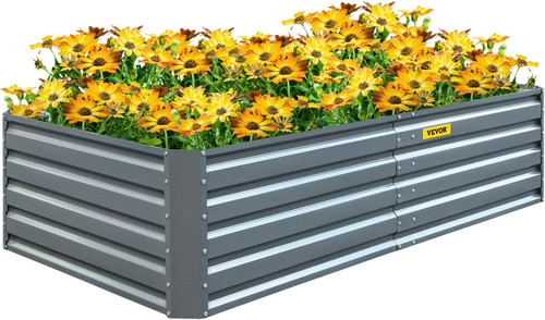 Galvanized Raised Garden Bed, 80" x 40" x 19" Metal Planter Box, Gray Steel Plant Raised Garden Bed Kit, Planter Boxes Outdoor for Growing Galvanized Raised Garden Bed, 80" x 40" x 19" Metal Planter Box, Gray Steel Plant Raised Garden Bed Kit, Planter Boxes Outdoor for Growing