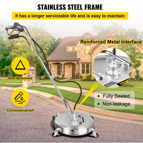 Flat Surface Cleaner Pressure Surface Washer 24'' Max.4000 PSI Dual Handle