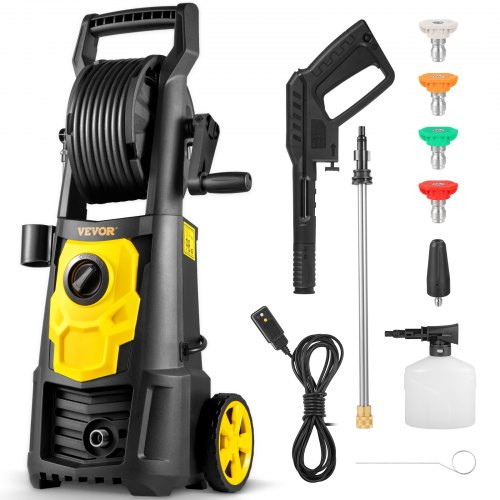 Electric Pressure Washer, 2000 PSI, Max. 1.76 GPM Power Washer w/ 30 ft Hose, 5 Quick Connect Nozzles, Foam Cannon, Portable to Clean Patios, Cars, Fences, Driveways, ETL Listed