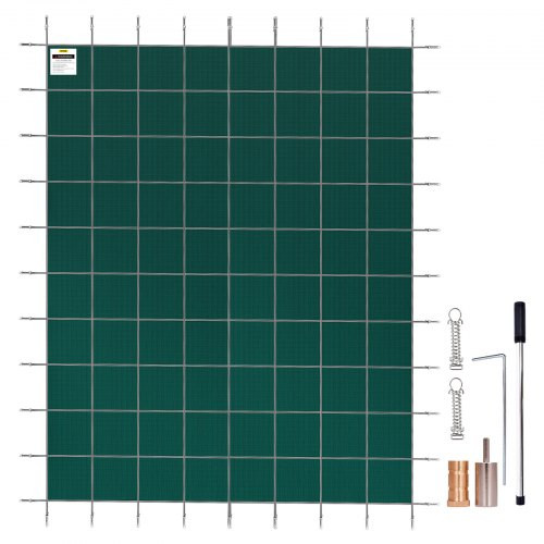 Pool Safety Cover Fits 20x40ft Rectangle Inground Safety Pool Cover Green Mesh Solid Pool Safety Cover for Swimming Pool Winter Safety Cover