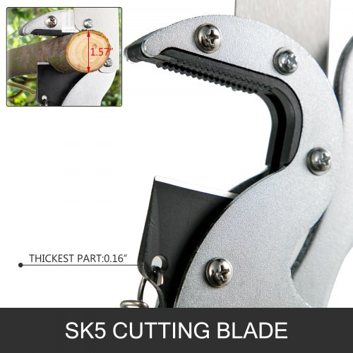 Tree Pruner 5.4~17.7ft, Extendable Pole Saw with 3-Sided Blade SK5 Cutting Blade, Tree Pole Pruner, Tree Saw Alloy Steel Branch, Long Reach Pole Pruning Saw for Sawing and Shearing