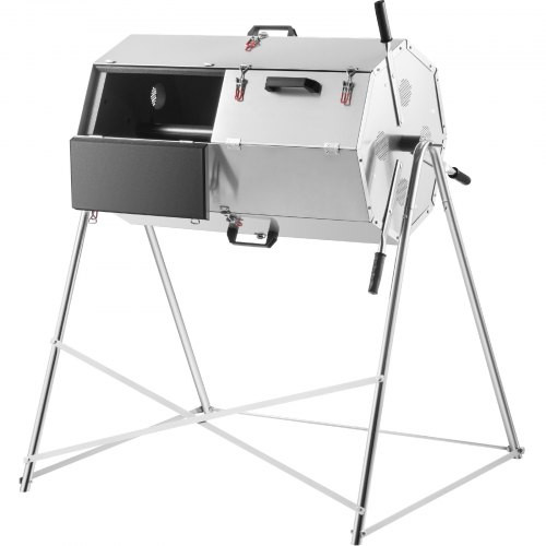 Compost Tumbler, 125L / 33 Gallons, Rustproof Stainless Steel Dual-Chamber Garden Composter, Heavy-Duty, All-Season Outdoor Compost Bin, Fast-Working System for Composting Kitchen ? Yard Waste Compost Tumbler, 125L / 33 Gallons, Rustproof Stainless Steel Dual-Chamber Garden Composter, Heavy-Duty, All-Season Outdoor Compost Bin, Fast-Working System for Composting Kitchen ? Yard Waste