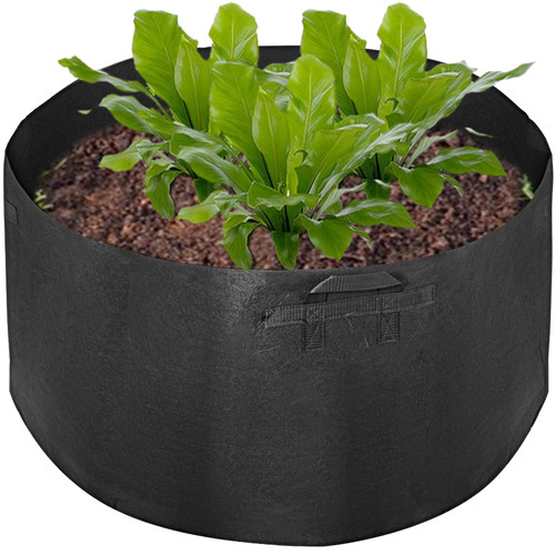 12-Pack 100 Gallon Plant Grow Bag Aeration Fabric Pots with Handles Black Grow Bag Plant Container for Garden Planting Washable and Reusable Black