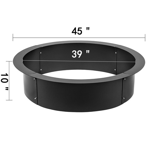 Fire Pit Ring 45-Inch Outer/39-Inch Inner Diameter, 3.0mm Thick Heavy Duty Solid Steel, Fire Pit Liner DIY Campfire Ring Above or In-Ground for