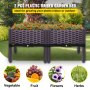 Plastic Raised Garden Bed, 2 Pcs Planter Grow Box, 9.1" H Self-Watering Elevated w/Legs for Flowers, Vegetables, Fruits, Herbs, Indoor/Outdoor Use, Brown Realistic Rattan