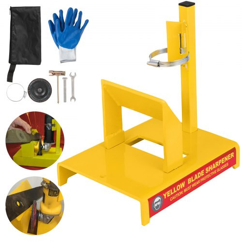 14 inches Yellow Lawn Mower Blade Sharpener Grinder Motor NOT Included Garden Blade Sharpener Adjustable Ring Rust 30Ã¸Angle