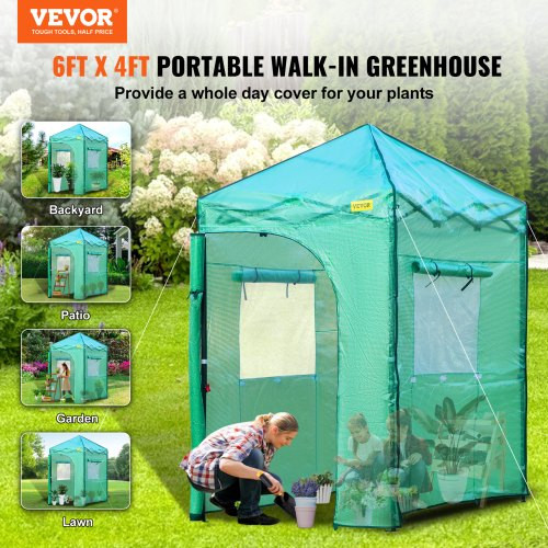 Greenhouse Portable Walk-in Hot Green House Tent 6' x 4' x 8' Plant Garden