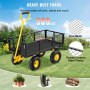 Steel Garden Cart, Heavy Duty 500 lbs Capacity, with Removable Mesh Sides to Convert into Flatbed, Utility Metal Wagon with 180Ã¸ Rotating Handle and 10 in Tires, Perfect for Garden, Farm, Yard