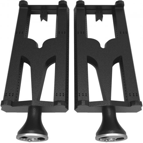 Grill Burners, Cast Iron BBQ Burners Replacement, 2 Packs Grill Burner Replacement, Flame Grill with 16.1" Length Barbecue Replacement Parts with Evenly Burning for for Premium Gas Grills