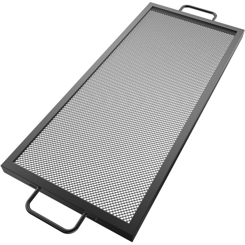 Rectangle Fire Pit Grate,32-inch Fire Pit Grill Grate, X-Marks Rectangle Grill Grate, Black Steel Fire Grate, Fire Pit Cooking Grate with Handles, Fire Grill Grate for Fire Pit, Campfire