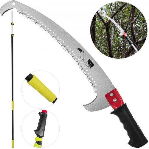 Telescopic Pole Saw 4-12 Foot Extendable Telescopic Landscaping Pole Saw with 2-Foot Saw Blade For Pruning and trimming Branches and Leaves