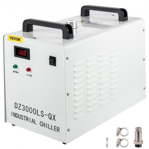 Industrial Chiller, 110V CW-3000 Industrial Water Chiller, 50W Cooling Capacity, 10L Capacity Cooling Water, 0.5-0.7A Current Recirculating Chiller for 60W/80W Engraving Machine Cooling Machine
