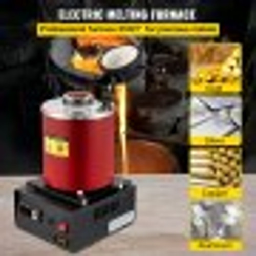 Electric Melting Furnace, 3KG Digital Electric Melting Furnace, 1750W 1150?/2102 ? Gold Smelter Furnace W/ Graphite Crucible & Ingot Die for Processing of Melting Gold, Silver, Copper, Alumin