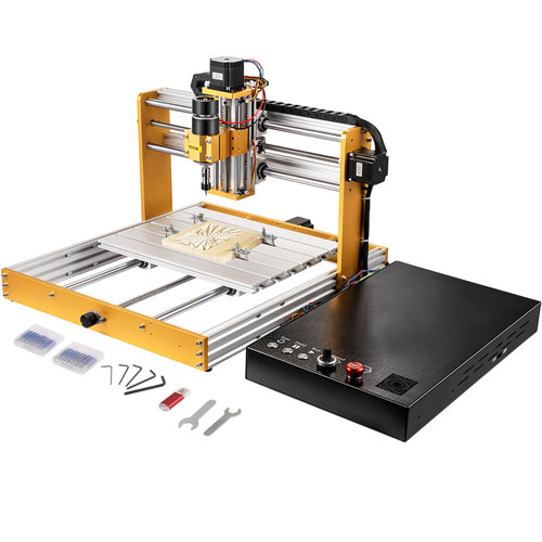 CNC Router Machine, 3040 Engraver Milling Machine with Offline Controller Limit Switches Emergency-stop, DIY 3 Axes Cutting Kit for Wood Metal Acrylic MDF, 400 x 300 x 100 mm Large Working Area