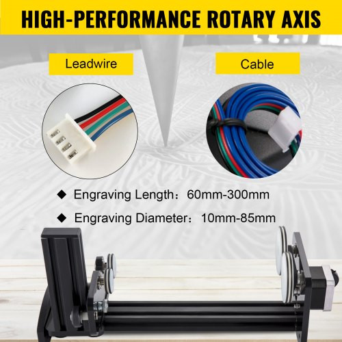 Rotary Axis Attachment, 4 Wheels Laser Rotary Attachment, Nema23