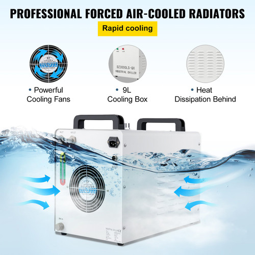 Water Chiller CW-3000 Industrial Chiller 9L Thermolysis Type Water Chiller 50W/?, 3.17gpm 0.9A Current Recirculating Chiller for 60W 80W Laser Engraving Machine Cooling Machine 110V