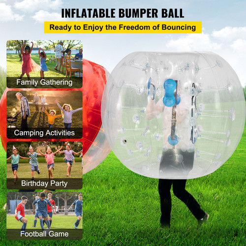 2PCS Inflatable Bumper Ball 4 FT / 1.2M Diameter, Bubble Soccer Ball, Blow It Up in 5 Min, Inflatable Zorb Ball for Adults or Children (4 FT,