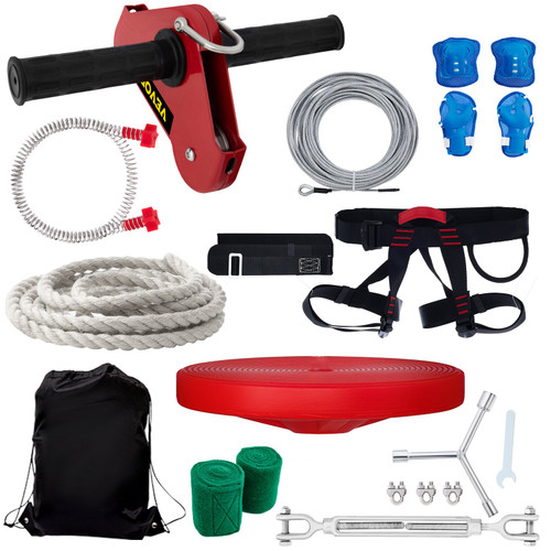 Zip line Kits for Backyard 150FT, Zip Lines for Kid and Adult, Included Swing Seat, Zip Lines Brake, and Steel Trolley, Outdoor Playground Equipment