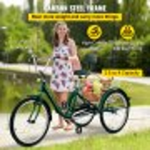 Tricycle Adult 24 inch Wheels Adult Tricycle 1-Speed 3 Wheel Bikes For Adults Three Wheel Bike For Adults Adult Trike Adult Folding Tricycle Foldable Adult Tricycle 3 Wheel Bike Trike For Adults